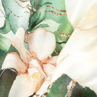 Pościel satynowa PREMIUM17 160x200 Eurofirany biała duże barwne kwiaty