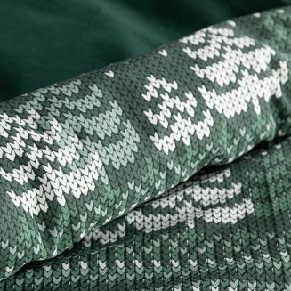 Komplet pościeli świąteczny POS 220x200 Eurofirany ciemnozielony