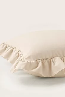 Poszewka do pościeli z falbanką RUFFY PREMIUM 50x70 jasnobeżowa
