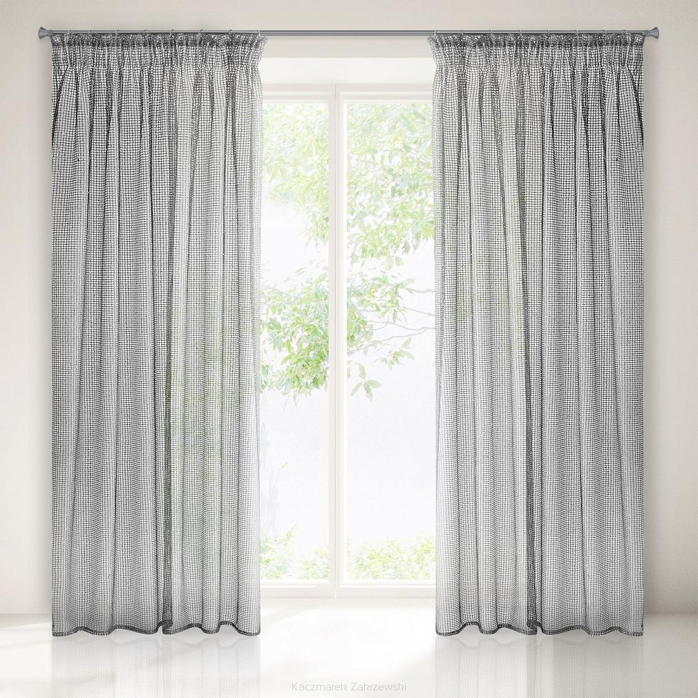 Firana gotowa na taśmie BONITA 140x270 Eurofirany szary/srebrny