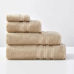 Ręcznik bambusowy Harmony 70x140 beżowy ze złotą bordiurą