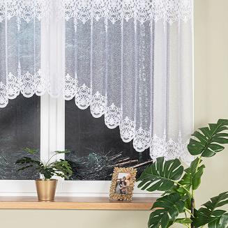 Firanka żakardowa gotowa na żabki ŻANETA 400x135 biała