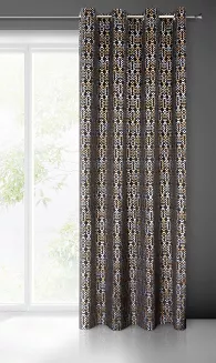 Zasłona gotowa na przelotkach LAURA 140x250 Eurofirany czarny/złoty