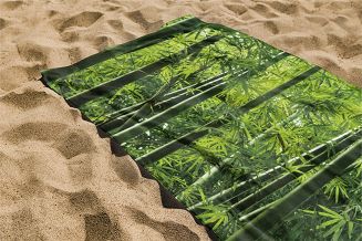 Ręcznik plażowy 100x180 zielony bambusowy las