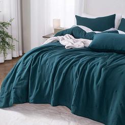 Narzuta dekoracyjna fakturowana Dotta 240x220 szmaragdowa z haftem kropek