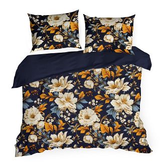 Pościel bawełniana FIORA 160x200 Eurofirany granatowy