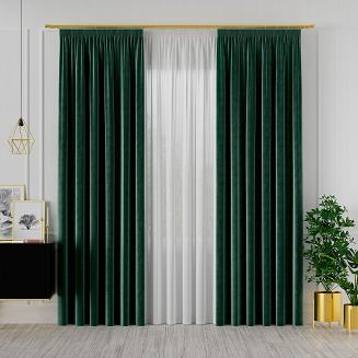 Zasłona gotowa na taśmie VELVI 140x230 szmaragdowa