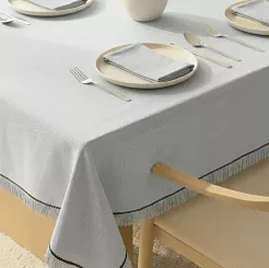 Szary Obrus z Frędzlami 140x300 NATUR