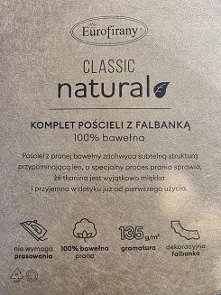 Pościel bawełniana FALBANKA 160x200 Eurofirany stalowa obszyta falbaną
