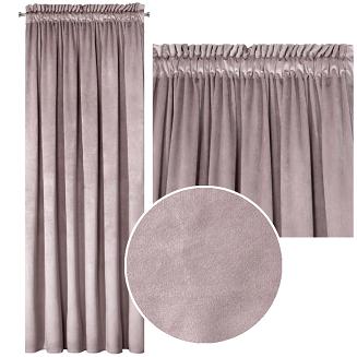 Zasłona gotowa na taśmie ROSA 135x300 Eurofirany pudrowa