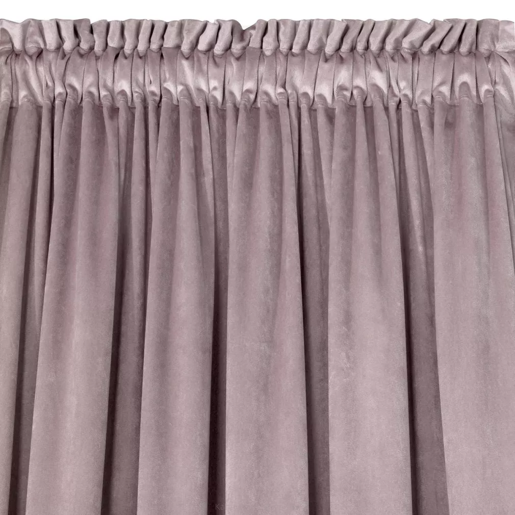 Zasłona gotowa na taśmie ROSA 135x300 Eurofirany pudrowa