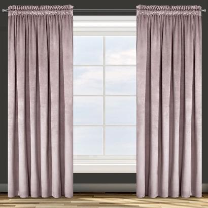 Zasłona gotowa na taśmie ROSA 135x300 Eurofirany pudrowa