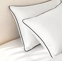 Poszewka bambusowa 50x60 biała z czarną bizą