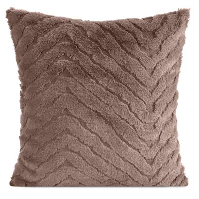 Poszewka dekoracyjna KATE 45x45 Eurofirany ciemnobeżowa futrzana puszysta z efektem 3D