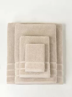 Ręcznik bawełniany o ryżowej strukturze Loren 30x30 beżowy