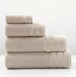 Ręcznik bawełniany o ryżowej strukturze Loren 30x30 beżowy