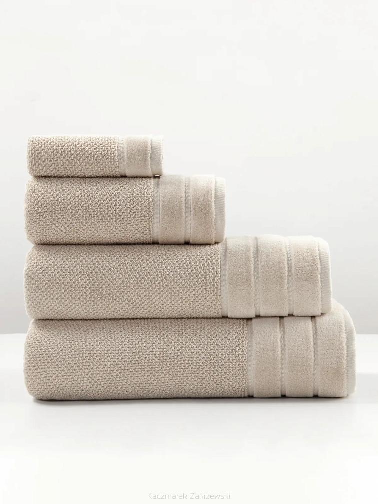 Ręcznik bawełniany o ryżowej strukturze Loren 30x30 beżowy