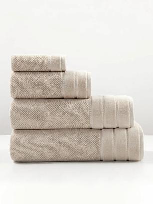 Ręcznik bawełniany o ryżowej strukturze Loren 30x30 beżowy