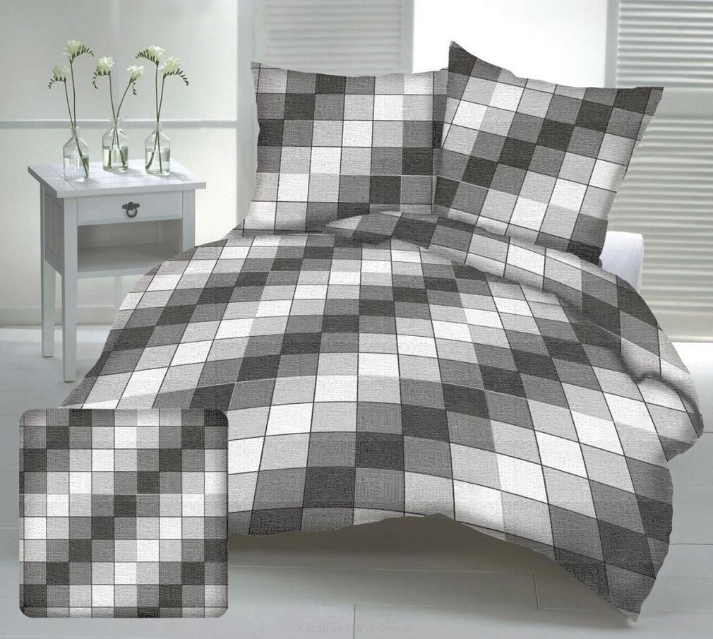 Pościel z kory 140x200 wzór piknikowa krata szara