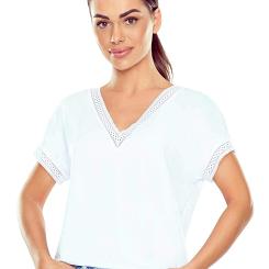 Bluzka damska z dekoltem w serek Flaviana biała