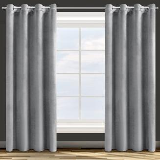 Zasłona gotowa na przelotkach ROSA 140x250 Design91 szary