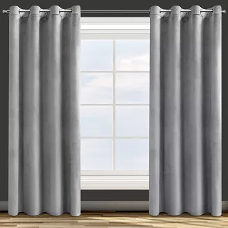 Zasłona gotowa na przelotkach ROSA 140x250 Design91 szary