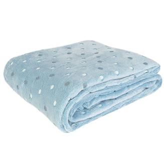 Koc narzuta z mikrofibry NEON 200x220 Darymex niebieski w kropki