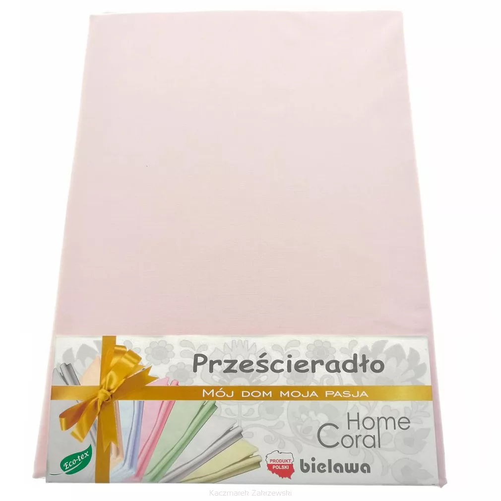 Prześcieradło bawełniane bez gumki 160x200 rubin jasnoróżowe