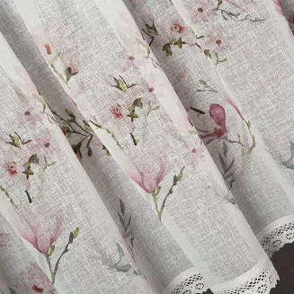 Firana gotowa AMELIA 60x150 Eurofirany biały/różowy