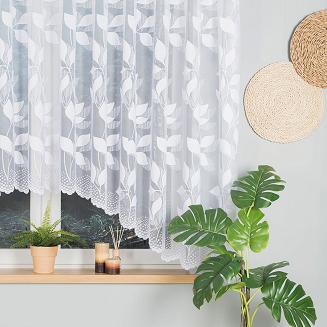 Firanka żakardowa gotowa na żabki MARTA 420x160 biała