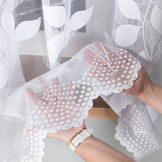 Firanka żakardowa gotowa na żabki MARTA 420x160 biała