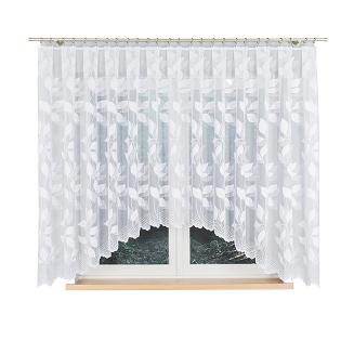 Firanka żakardowa gotowa na żabki MARTA 420x160 biała