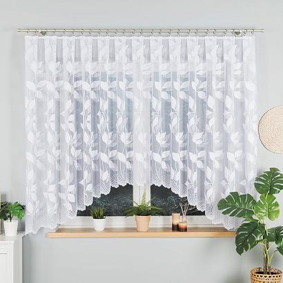 Firanka żakardowa gotowa na żabki MARTA 420x160 biała