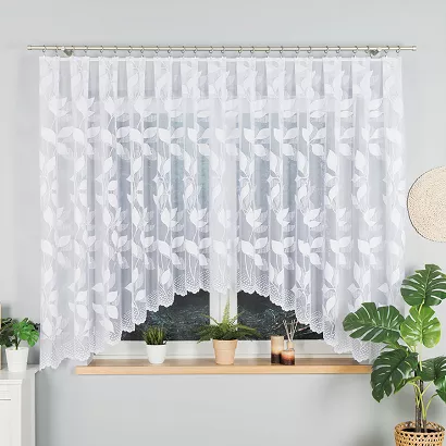 Firanka żakardowa gotowa na żabki MARTA 420x160 biała
