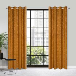 Zasłona gotowa na przelotkach OCTAVIA 140x250 Eurofirany miodowy