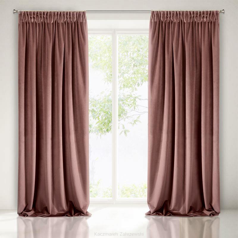 Zasłona gotowa na taśmie VILLA 140x270 Eurofirany ciemny różowy