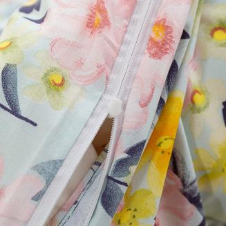 Komplet pościeli dwustronnej 220x200 jasnoturkusowa w drobne kwiatuszki