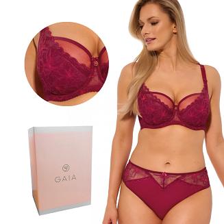 Biustonosz z koronką Semi-Soft Evy 1275 półusztywniany malinowy