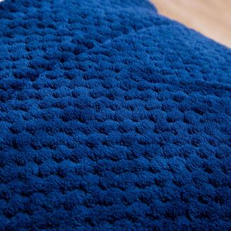 Koc narzuta Sherpa 150x200 granatowy biały dwustronny baranek