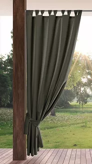 Zasłona gotowa na szelkach wodoodporna GARDEN 155x220 ogrodowa grafitowa