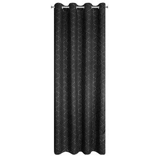 Zasłona gotowa na przelotkach OLETA 140x250 Eurofirany czarny