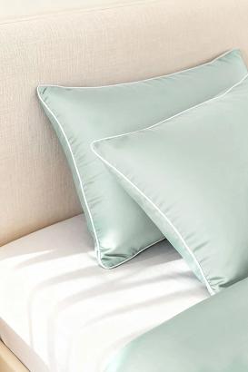 Poszewka bambusowa 70x80 szałwiowa z białą bizą