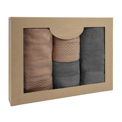 Komplet ręczników 4 częściowy Solano Darymex beżowy ciemny popiel