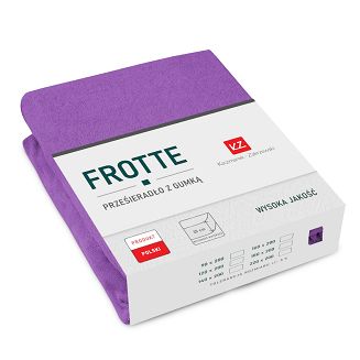 Prześcieradło frotte z gumką 90x200 fioletowy GRUBE
