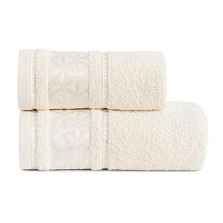 Ręcznik bawełniany PAOLA 50x90 kremowy z bordiurą w rozety