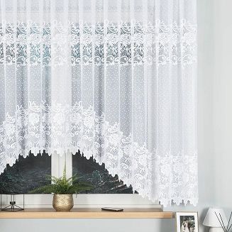 Firanka żakardowa gotowa na żabki DEMETRIA 500x160 biała