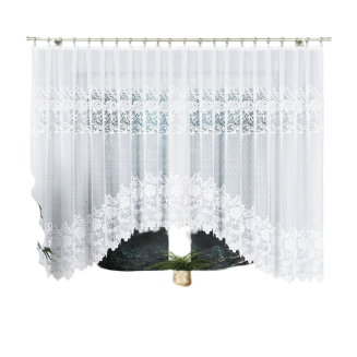 Firanka żakardowa gotowa na żabki DEMETRIA 500x160 biała