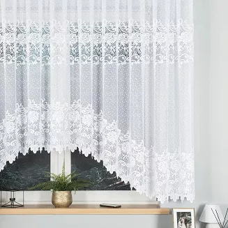 Firanka żakardowa gotowa na żabki DEMETRIA 500x160 biała