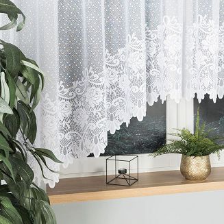 Firanka żakardowa gotowa na żabki DEMETRIA 500x160 biała