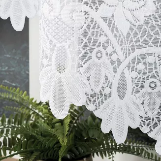 Firanka żakardowa gotowa na żabki DEMETRIA 500x160 biała